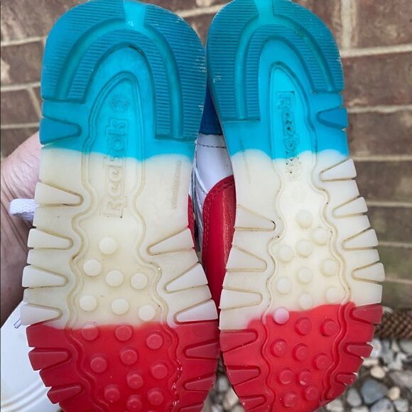 Reebok Classic Red/white/Blue Leather Youth Boys Athletic ShoesSneakers Size 9.5 - Picture 4 of 7